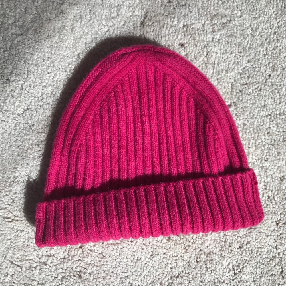 Everlane Fuschia Wool Cashmere Beanie